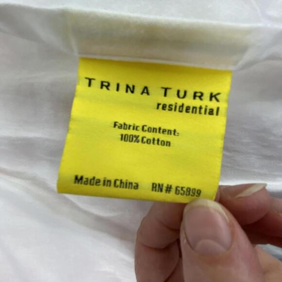 Trina Turk Coral & White Chic Geometric Decorative Pillow Covers - Set of 2 - Picture 8 of 12